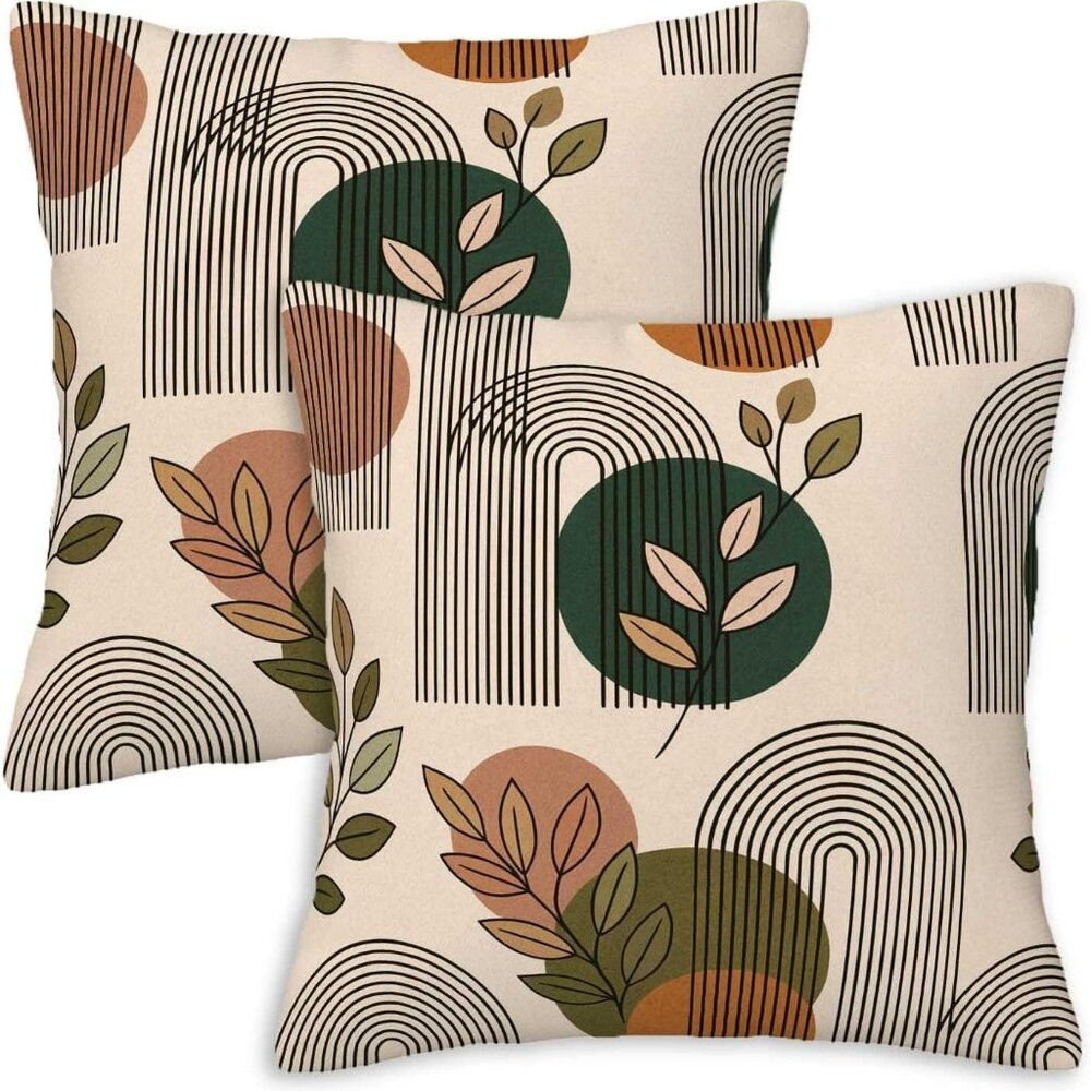 Boho Decor Throw Pillow Covers 18x18 Set 2 Geometric Decorative Cushion Covers‎